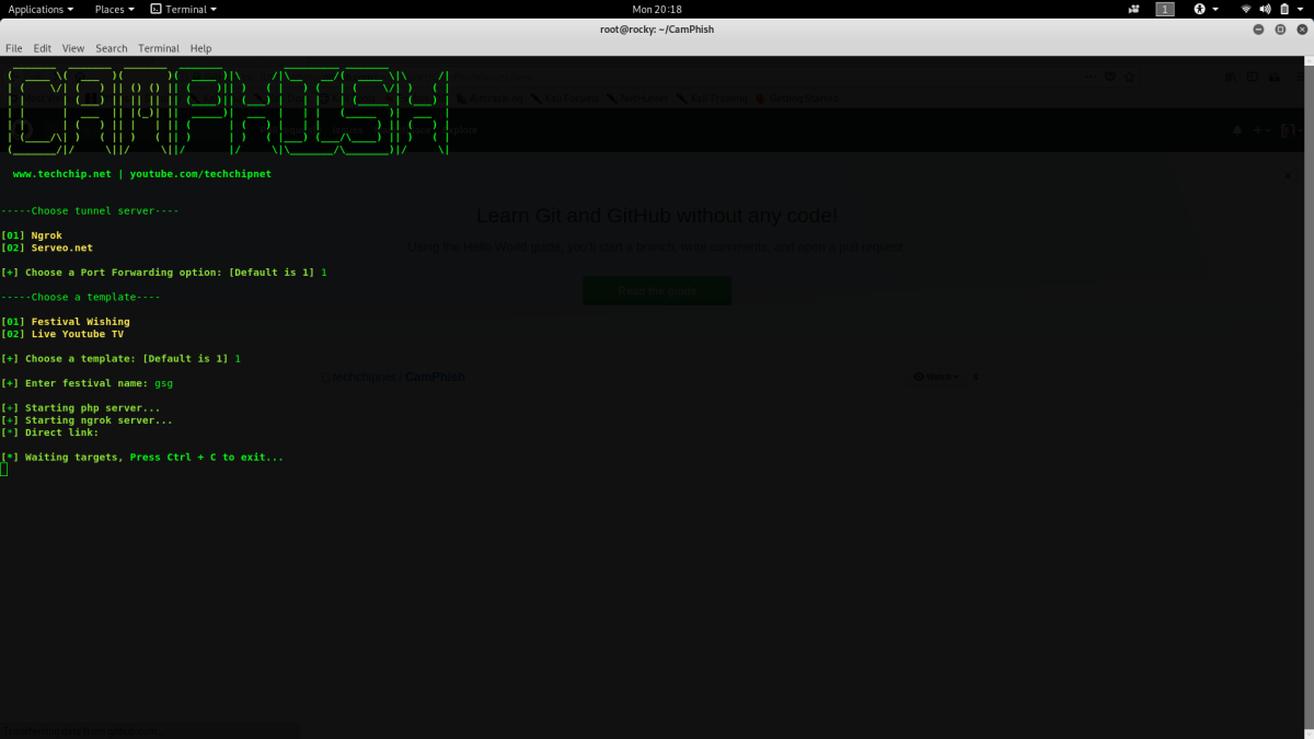 CamPhish is a camera phishing toolkit inspired from saycheese, it is an upgraded version of saycheese. We can get camera clicks from the victim’s 